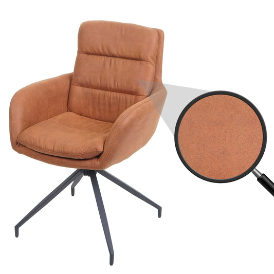 Cosmo Casa - Eetkamerstoel - Swivel - Suède Look - Bruin