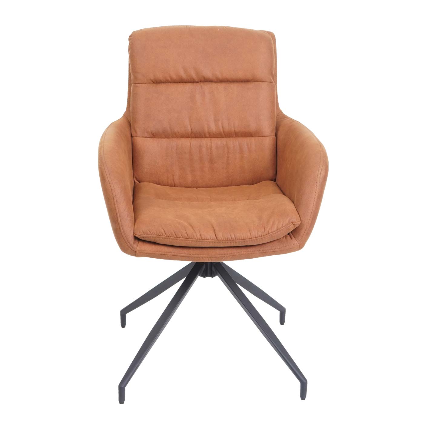 Cosmo Casa - Eetkamerstoel - Swivel - Suède Look - Bruin