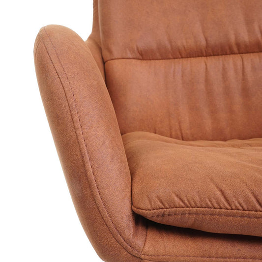 Cosmo Casa - Eetkamerstoel - Swivel - Suède Look - Bruin