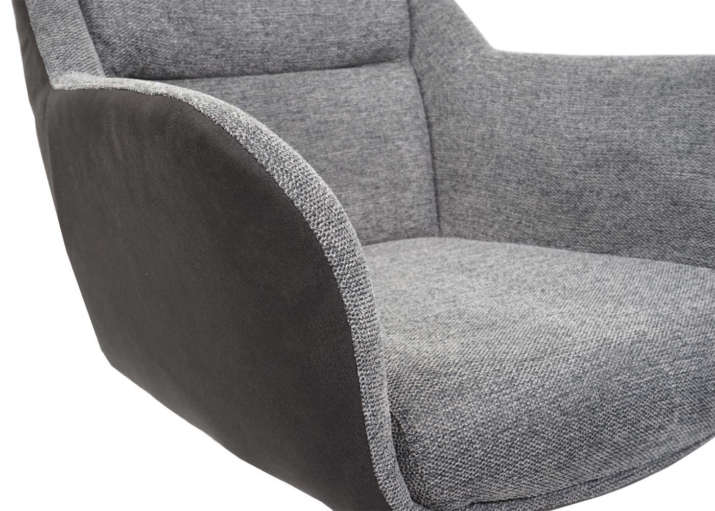 Cosmo Casa - Set van 2 Eetkamerstoelen - Swivel - Kunstleer - Grijs-Donkergrijs