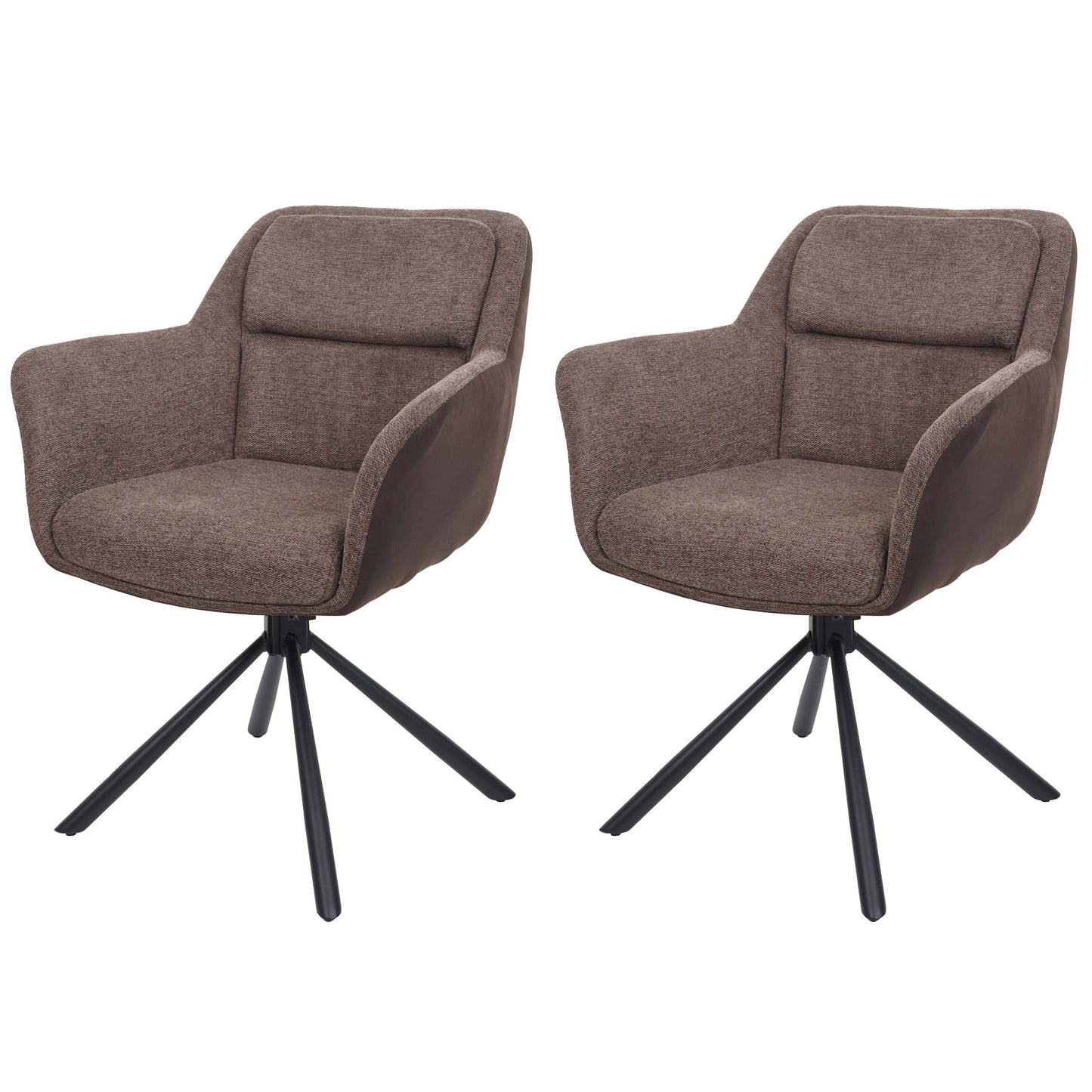 Cosmo Casa - Set van 2 Eetkamerstoelen - Swivel - Kunstleer - Bruin-Donkerbruin
