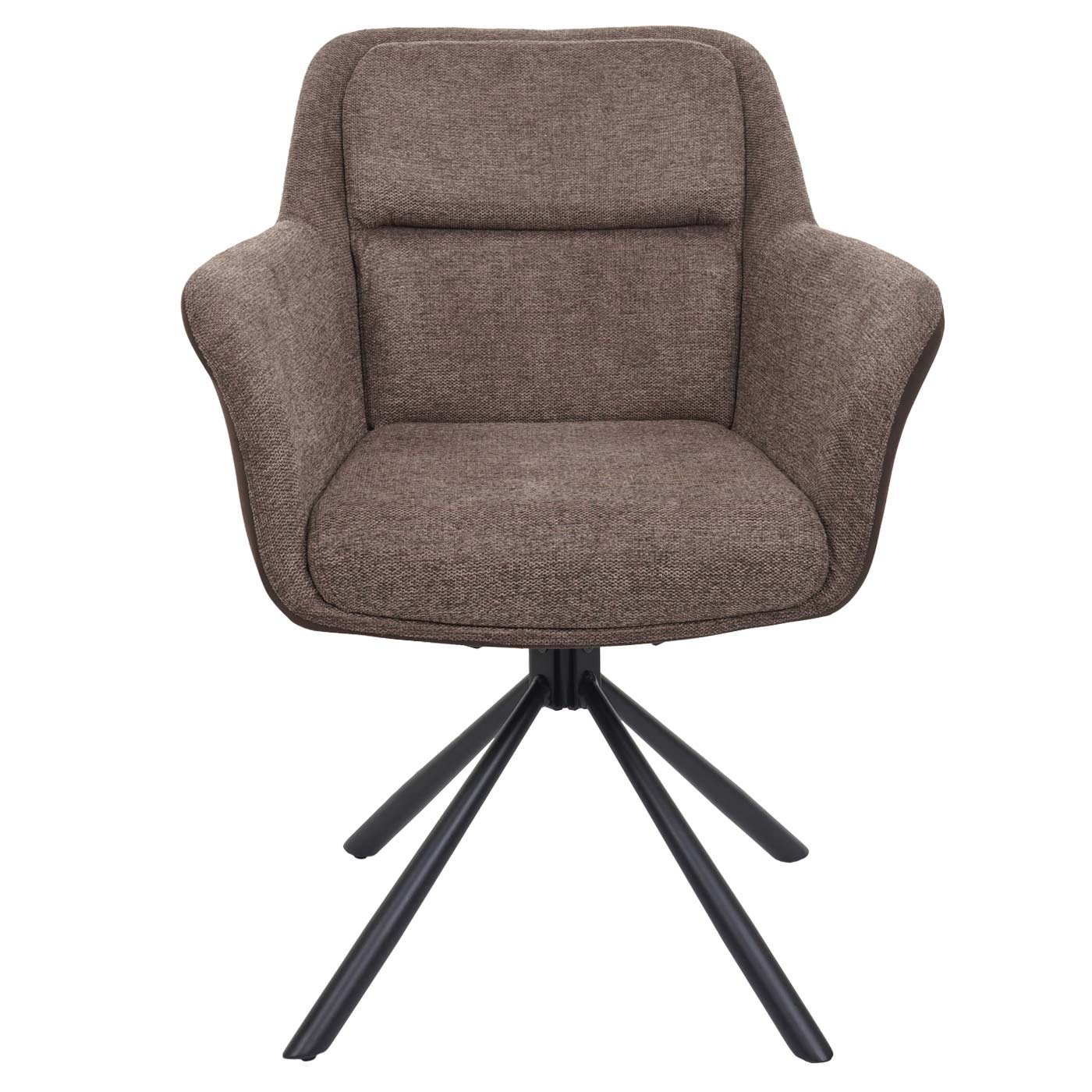 Cosmo Casa - Set van 2 Eetkamerstoelen - Swivel - Kunstleer - Bruin-Donkerbruin