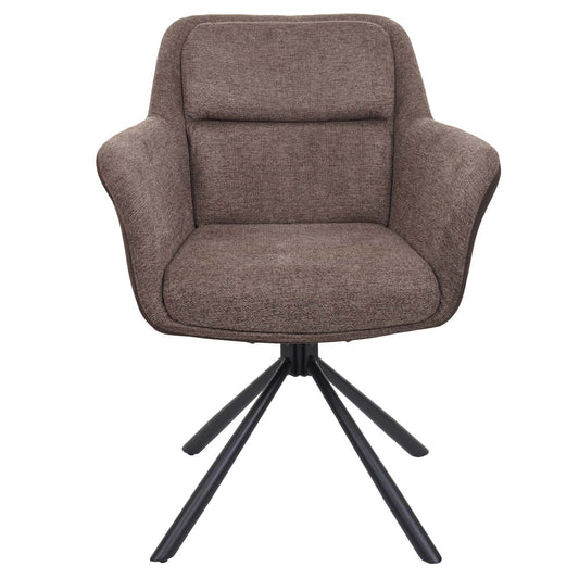 Cosmo Casa - Set van 2 Eetkamerstoelen - Swivel - Kunstleer - Bruin-Donkerbruin
