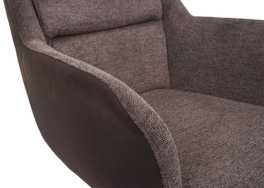 Cosmo Casa - Set van 2 Eetkamerstoelen - Swivel - Kunstleer - Bruin-Donkerbruin