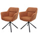 Cosmo Casa - Set van 2 Eetkamerstoelen - Swivel - Suède Bruin