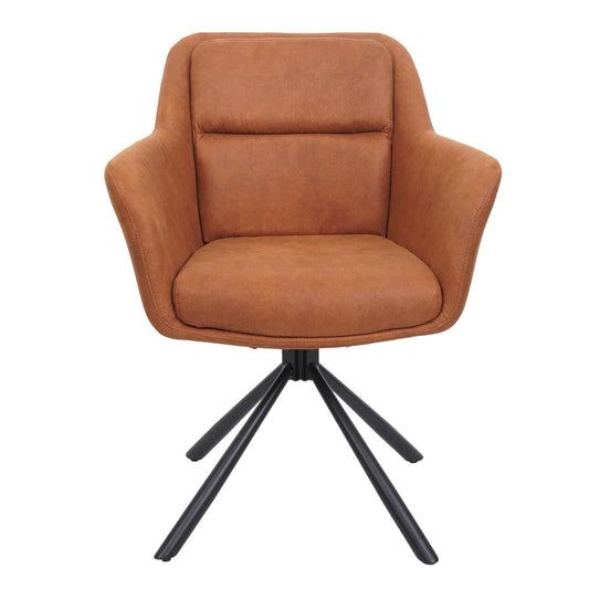 Cosmo Casa - Set van 2 Eetkamerstoelen - Swivel - Suède Bruin