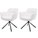 Cosmo Casa - Set van 2 Eetkamerstoelen - Draaibaar - Bouclé - Wit