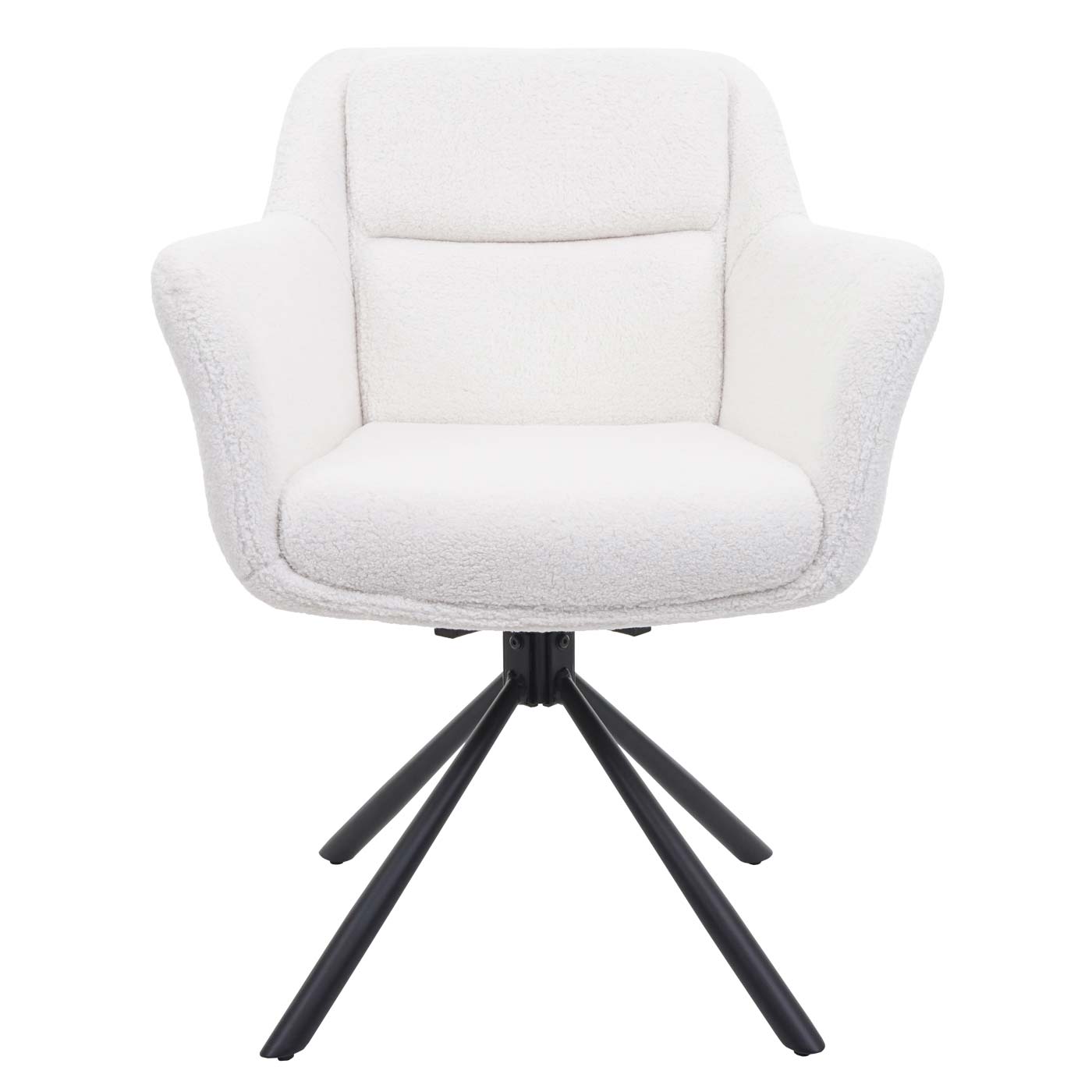 Cosmo Casa - Set van 2 Eetkamerstoelen - Draaibaar - Bouclé - Wit