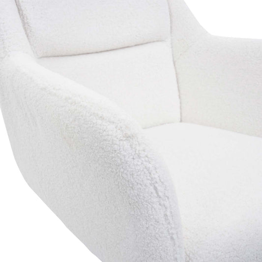 Cosmo Casa - Set van 2 Eetkamerstoelen - Draaibaar - Bouclé - Wit