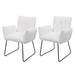 Cosmo Casa - Set van 2 Eetkamerstoelen - Armleuning - Bouclé - Wit