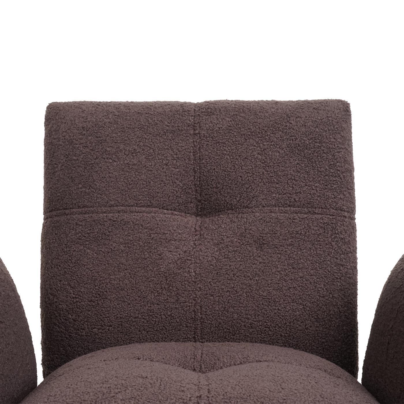 Cosmo Casa - Set van 2 Eetkamerstoelen - Armleuning - Bouclé - Bruin