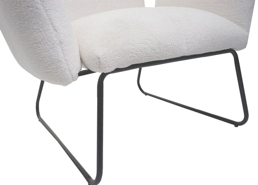 Cosmo Casa - Loungestoel - Bouclé - Textiel - Wit