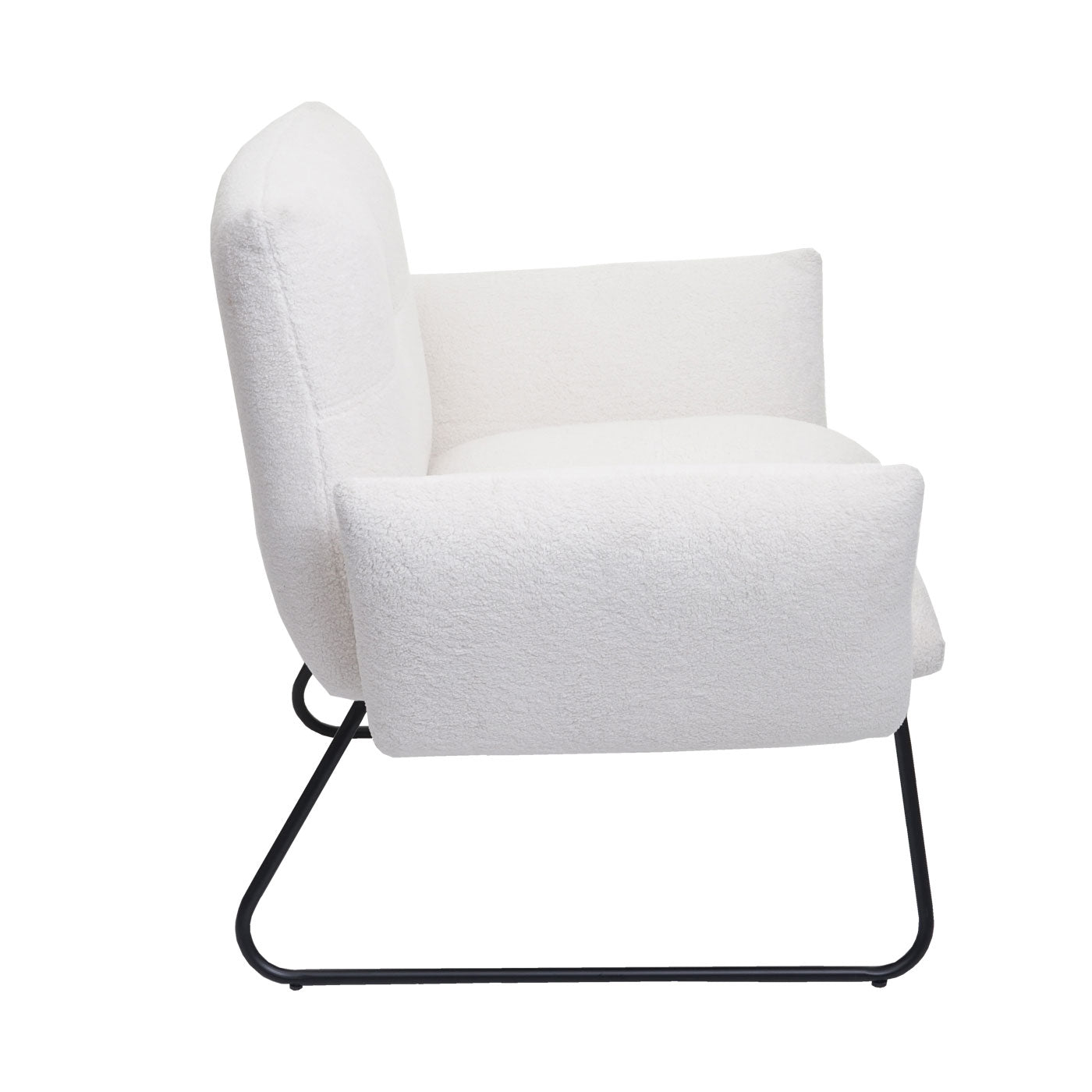 Cosmo Casa - Loungestoel - Bouclé - Textiel - Wit