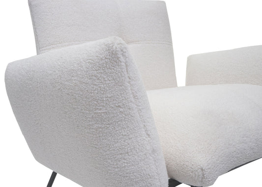 Cosmo Casa - Loungestoel - Bouclé - Textiel - Wit