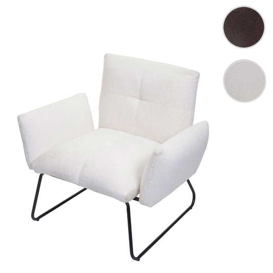 Cosmo Casa - Loungestoel - Bouclé - Textiel - Wit