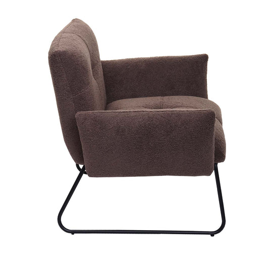 Cosmo Casa - Loungestoel - Bouclé - Textiel - Bruin