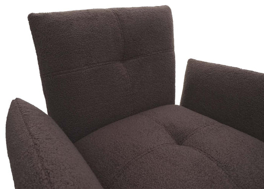 Cosmo Casa - Loungestoel - Bouclé - Textiel - Bruin