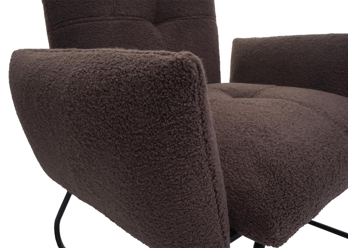 Cosmo Casa - Loungestoel - Bouclé - Textiel - Bruin