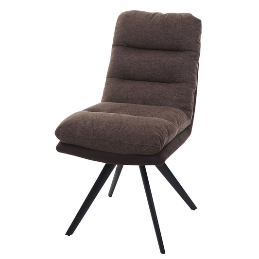 Cosmo Casa - Eetkamerstoel - Swivel - Textiel - Bruin-Donkerbruin