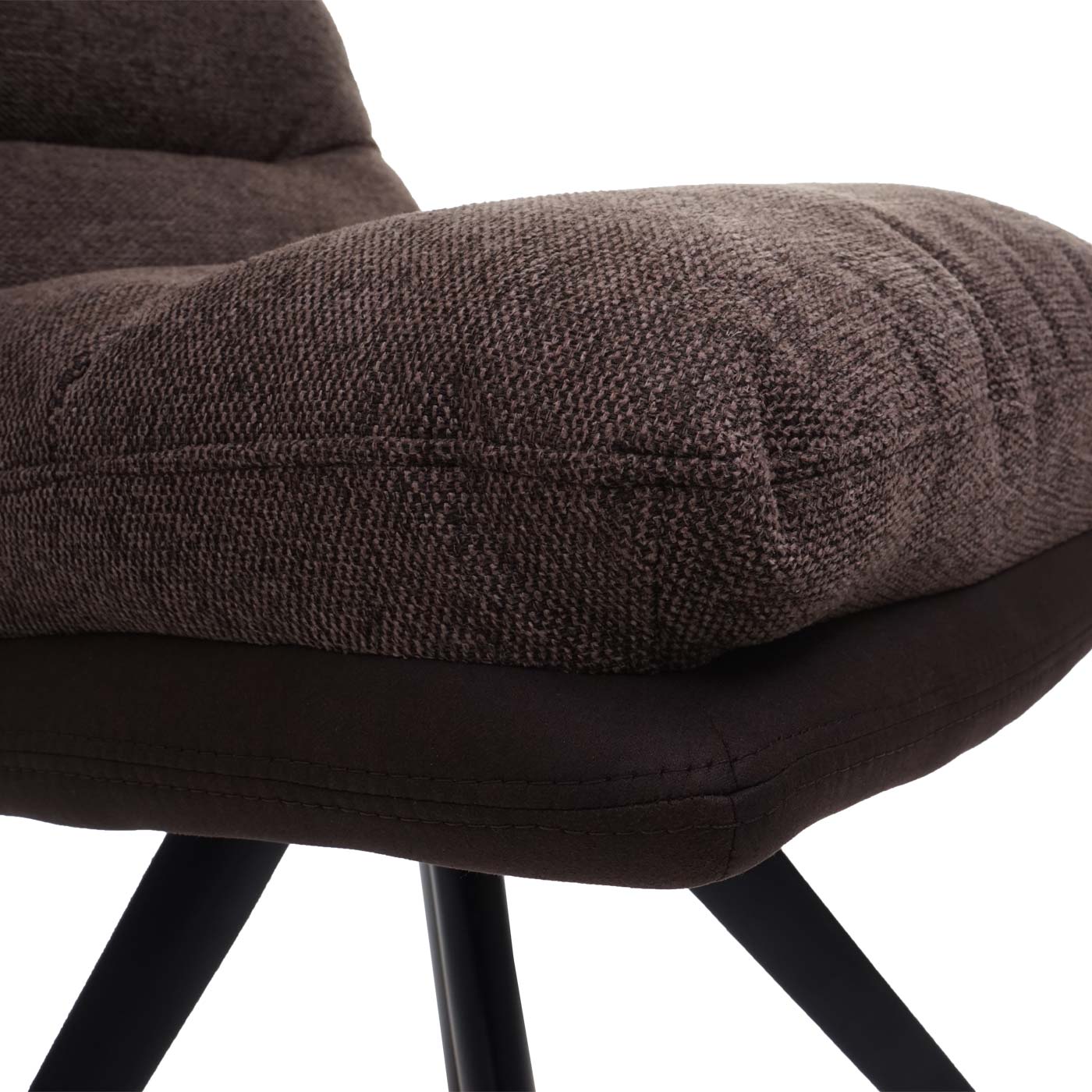 Cosmo Casa - Eetkamerstoel - Swivel - Textiel - Bruin-Donkerbruin