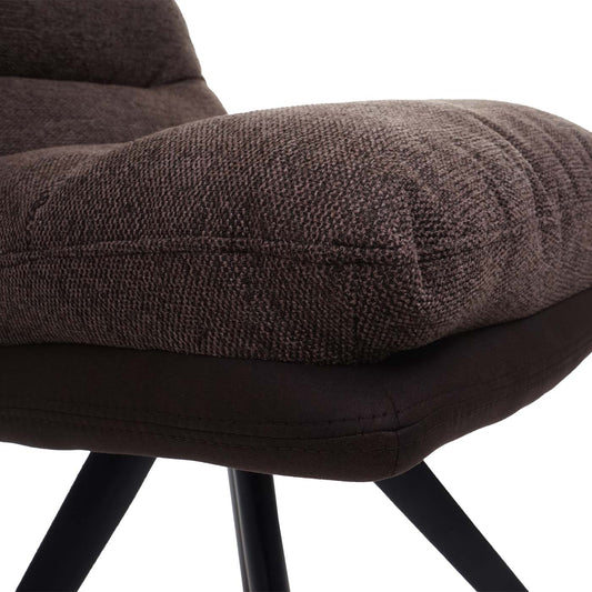 Cosmo Casa - Eetkamerstoel - Swivel - Textiel - Bruin-Donkerbruin