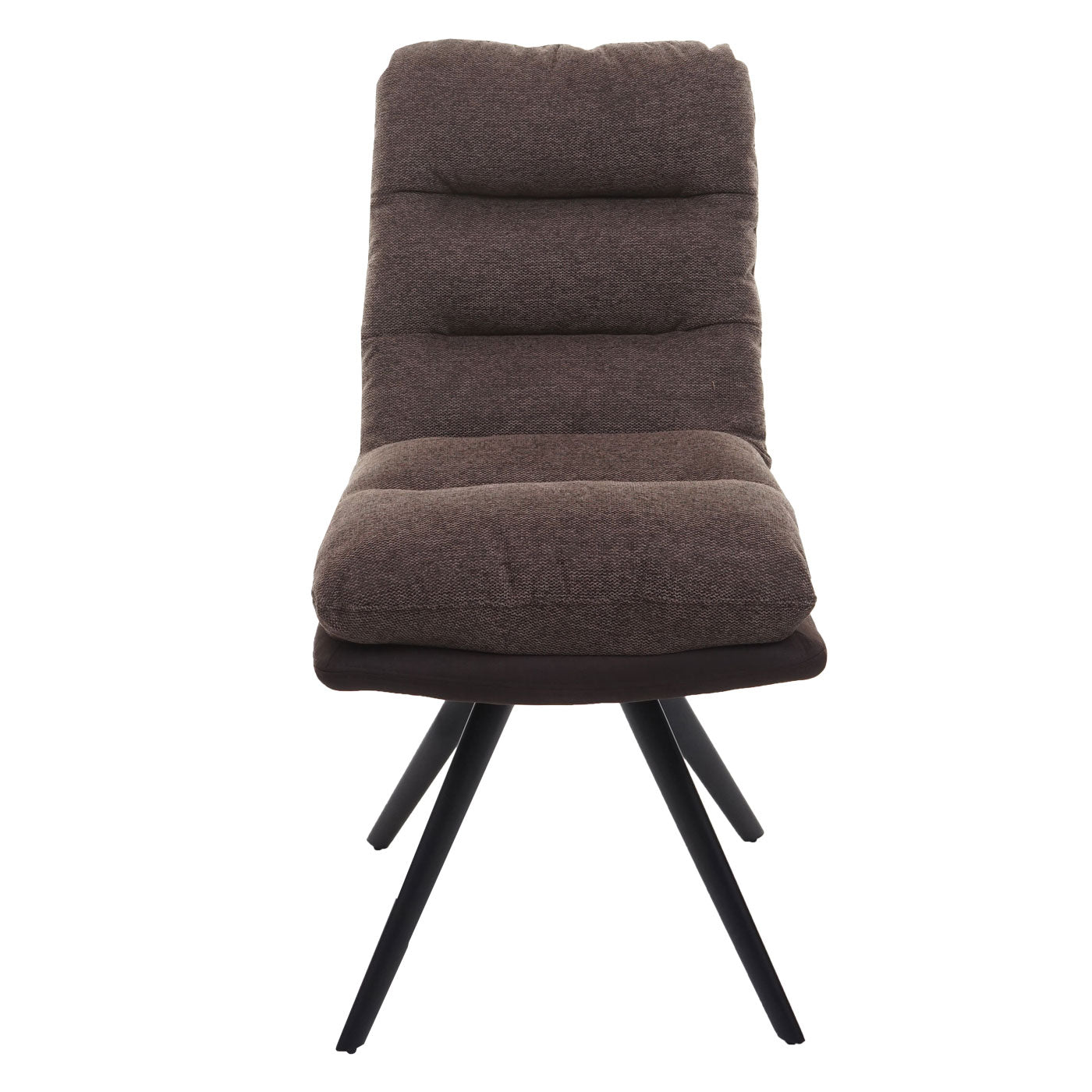 Cosmo Casa - Eetkamerstoel - Swivel - Textiel - Bruin-Donkerbruin