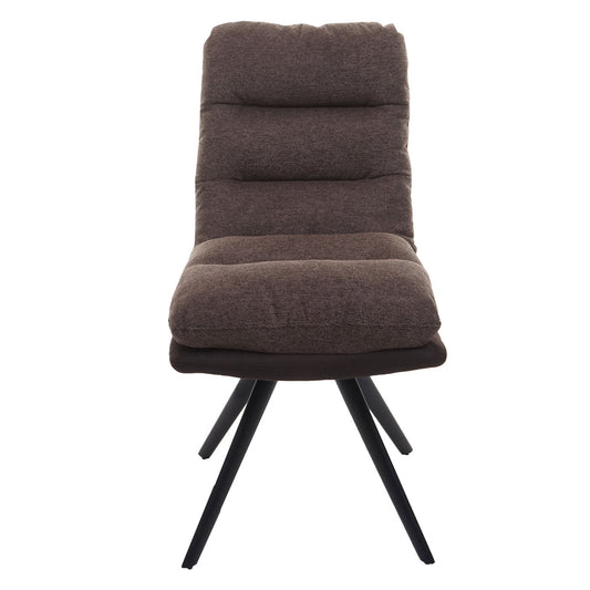 Cosmo Casa - Eetkamerstoel - Swivel - Textiel - Bruin-Donkerbruin