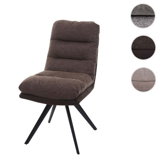 Cosmo Casa - Eetkamerstoel - Swivel - Textiel - Bruin-Donkerbruin