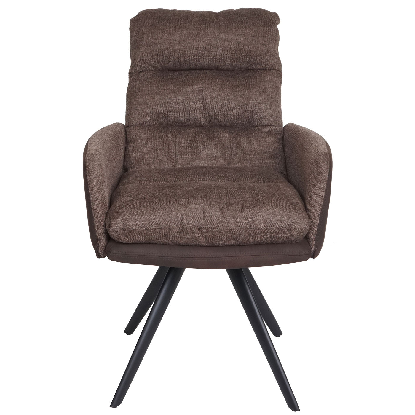 Cosmo Casa - Eetkamerstoel - Swivel - Textiel - Bruin-Donkerbruin