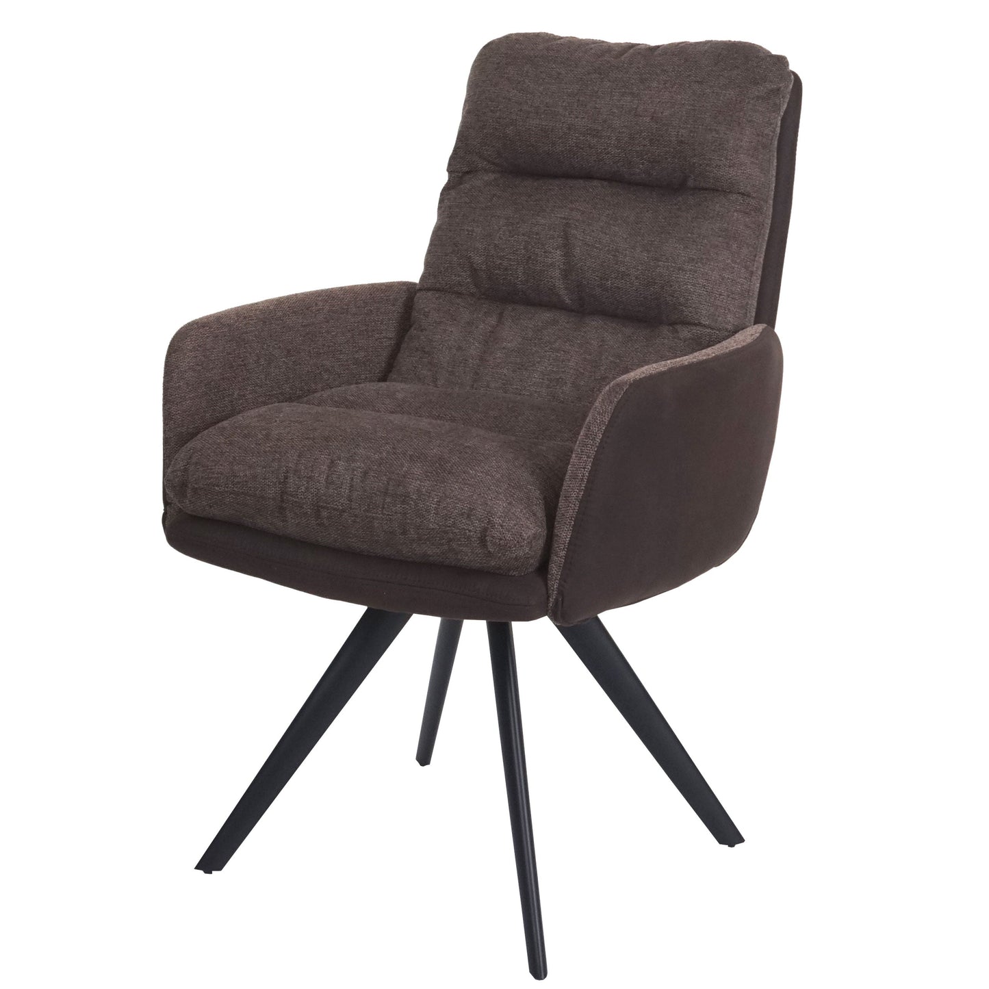 Cosmo Casa - Eetkamerstoel - Swivel - Textiel - Bruin-Donkerbruin