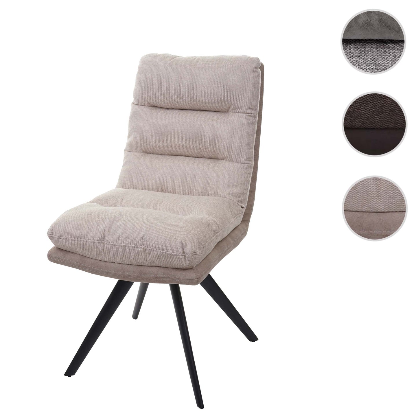 Cosmo Casa - Eetkamerstoel - Swivel - Textiel - Crème