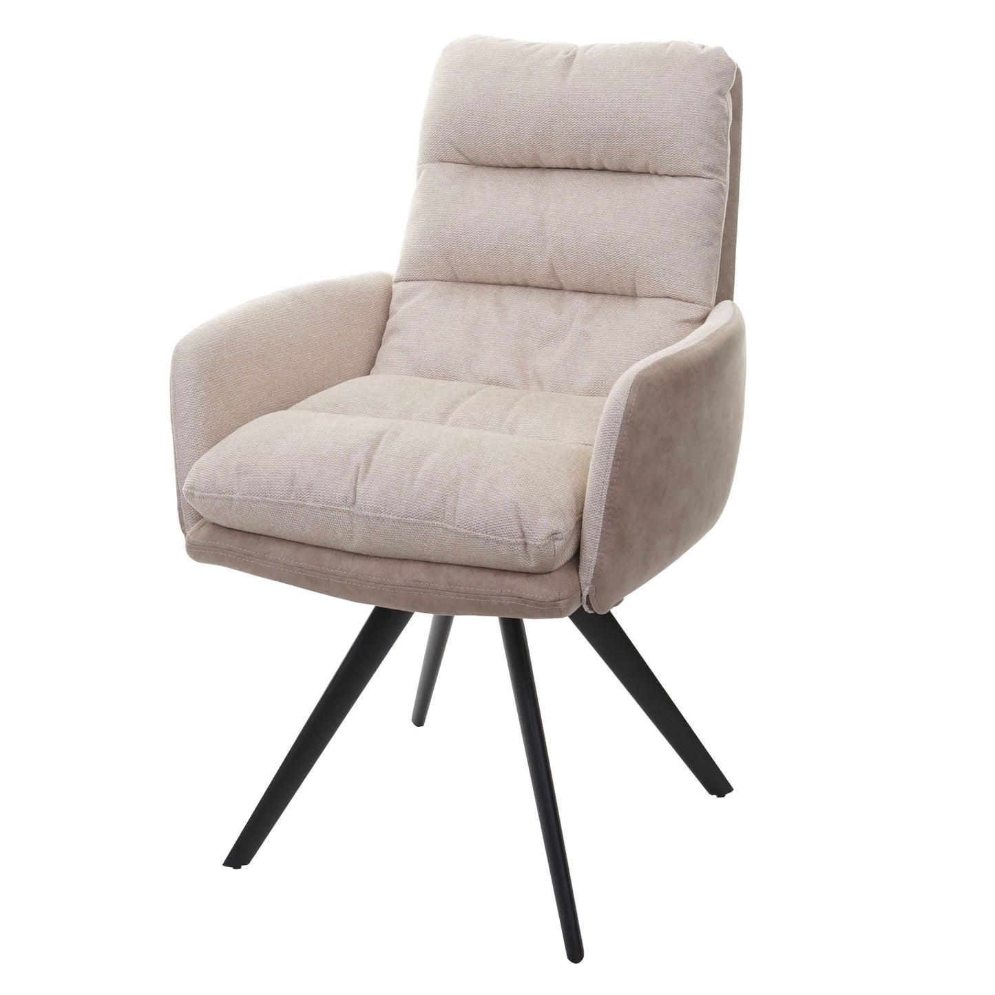Cosmo Casa - Eetkamerstoel - Swivel - Textiel - Crème