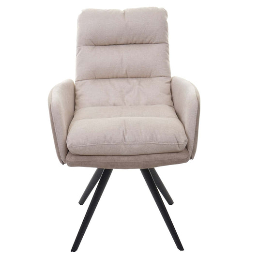 Cosmo Casa - Eetkamerstoel - Swivel - Textiel - Crème