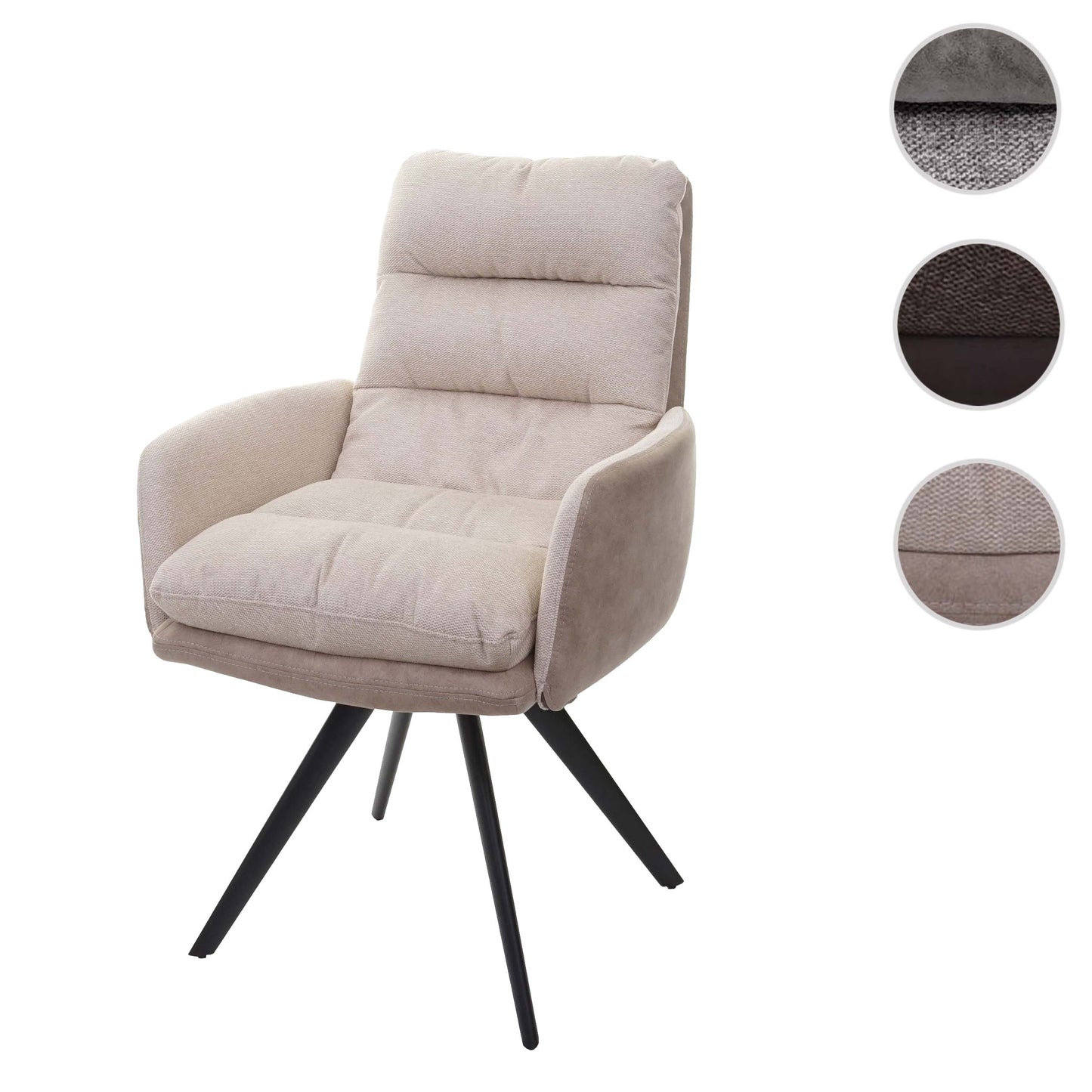 Cosmo Casa - Eetkamerstoel - Swivel - Textiel - Crème