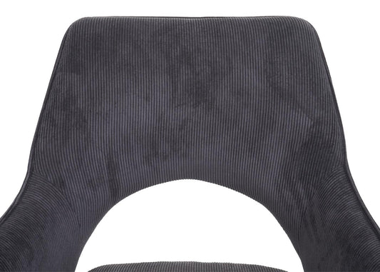 Cosmo Casa - Eetkamerstoel - Swivel - Textiel - Corduroy Donkergrijs
