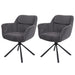 Cosmo Casa - Set van 2 Eetkamerstoelen - Swivel - Corduroy Grijs