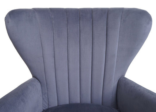 Cosmo Casa - Loungestoel - Gestoffeerd - Fluweel - Grijs