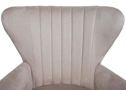 Cosmo Casa - Loungestoel - Gestoffeerd - Fluweel - Taupe