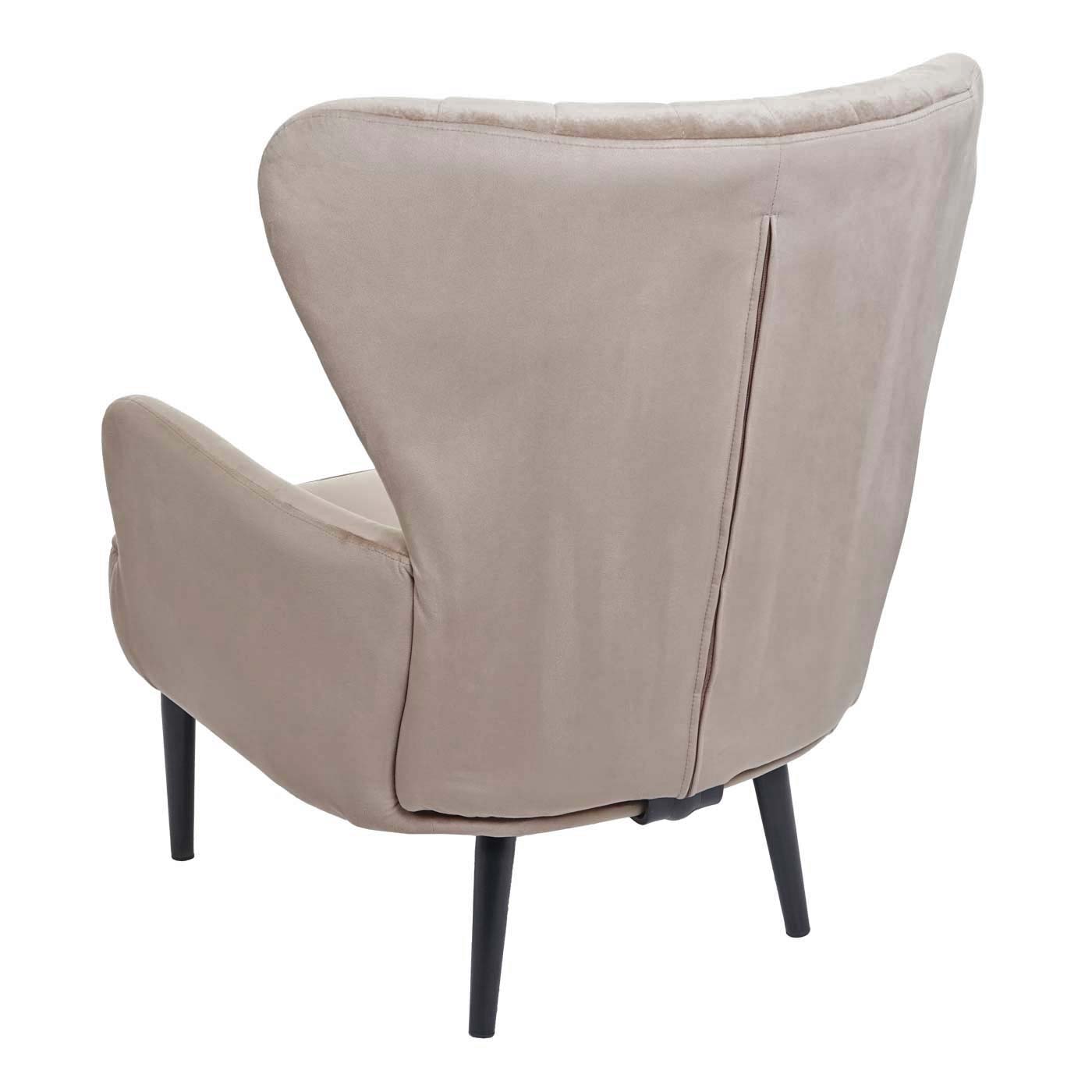 Cosmo Casa - Loungestoel - Gestoffeerd - Fluweel - Taupe