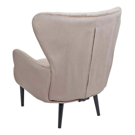 Cosmo Casa - Loungestoel - Gestoffeerd - Fluweel - Taupe