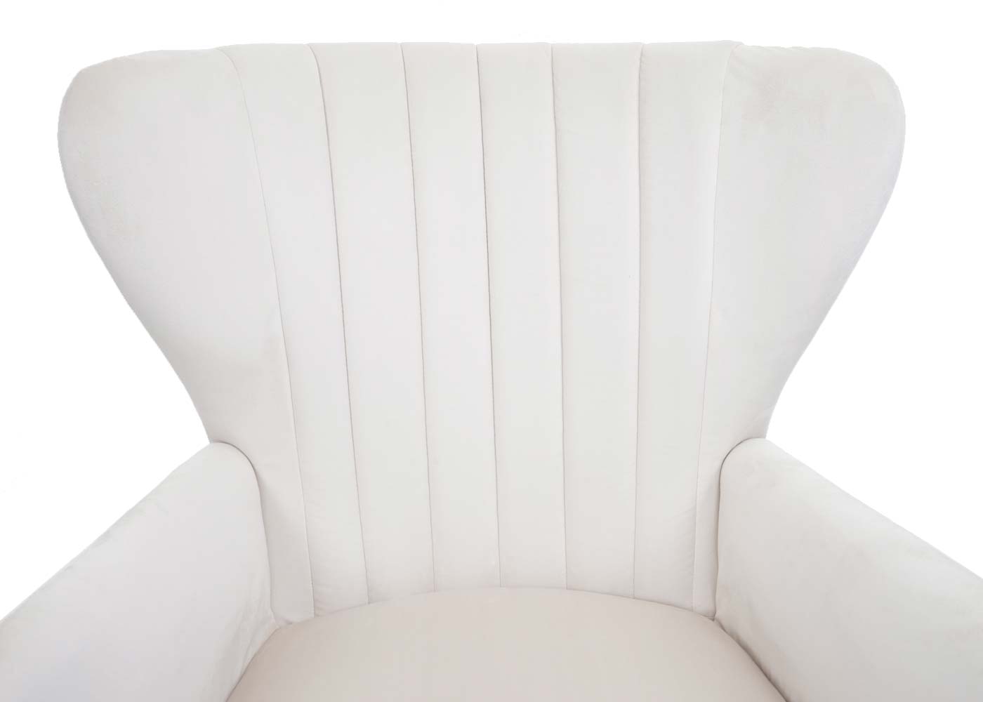 Cosmo Casa - Loungestoel - Gestoffeerd - Fluweel - Crème-Beige