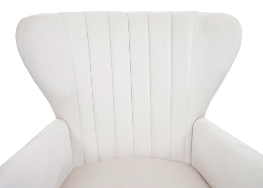 Cosmo Casa - Loungestoel - Gestoffeerd - Fluweel - Crème-Beige