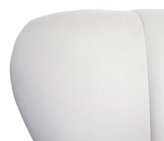 Cosmo Casa - Loungestoel - Gestoffeerd - Fluweel - Crème-Beige