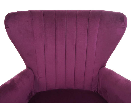 Cosmo Casa - Loungestoel - Gestoffeerd - Fluweel - Bordeaux