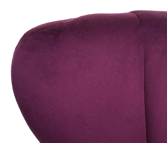 Cosmo Casa - Loungestoel - Gestoffeerd - Fluweel - Bordeaux