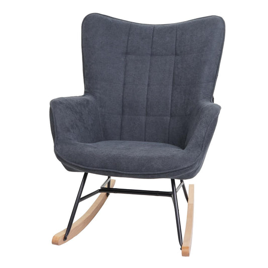 Cosmo Casa - Schommelstoel - Relax - Textiel - Antraciet