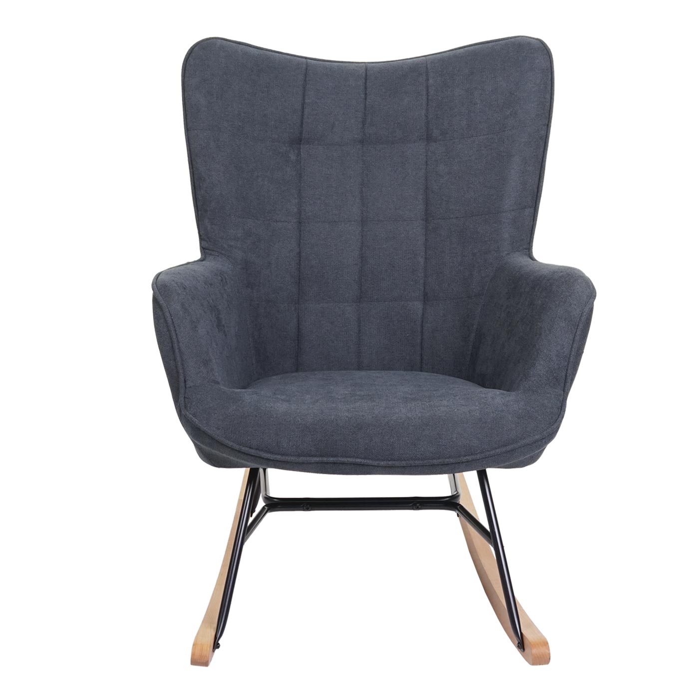 Cosmo Casa - Schommelstoel - Relax - Textiel - Antraciet