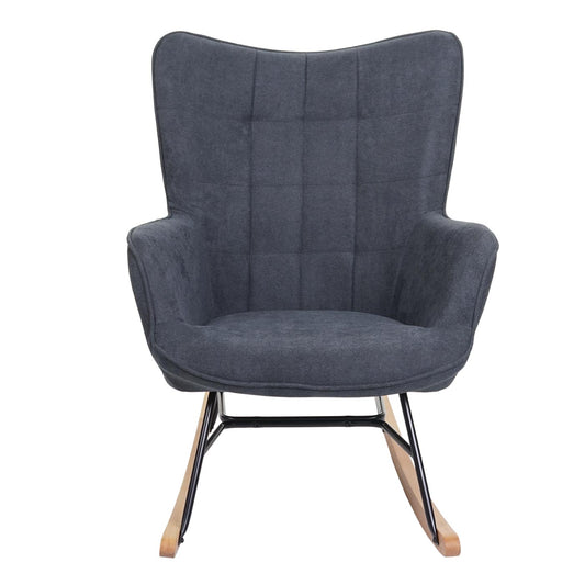 Cosmo Casa - Schommelstoel - Relax - Textiel - Antraciet