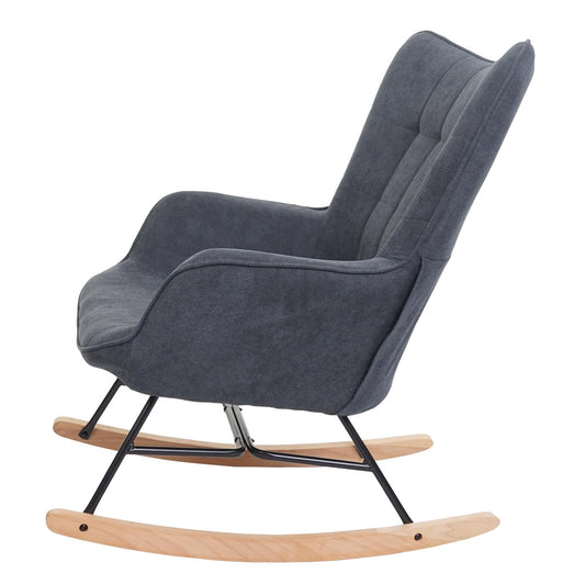 Cosmo Casa - Schommelstoel - Relax - Textiel - Antraciet