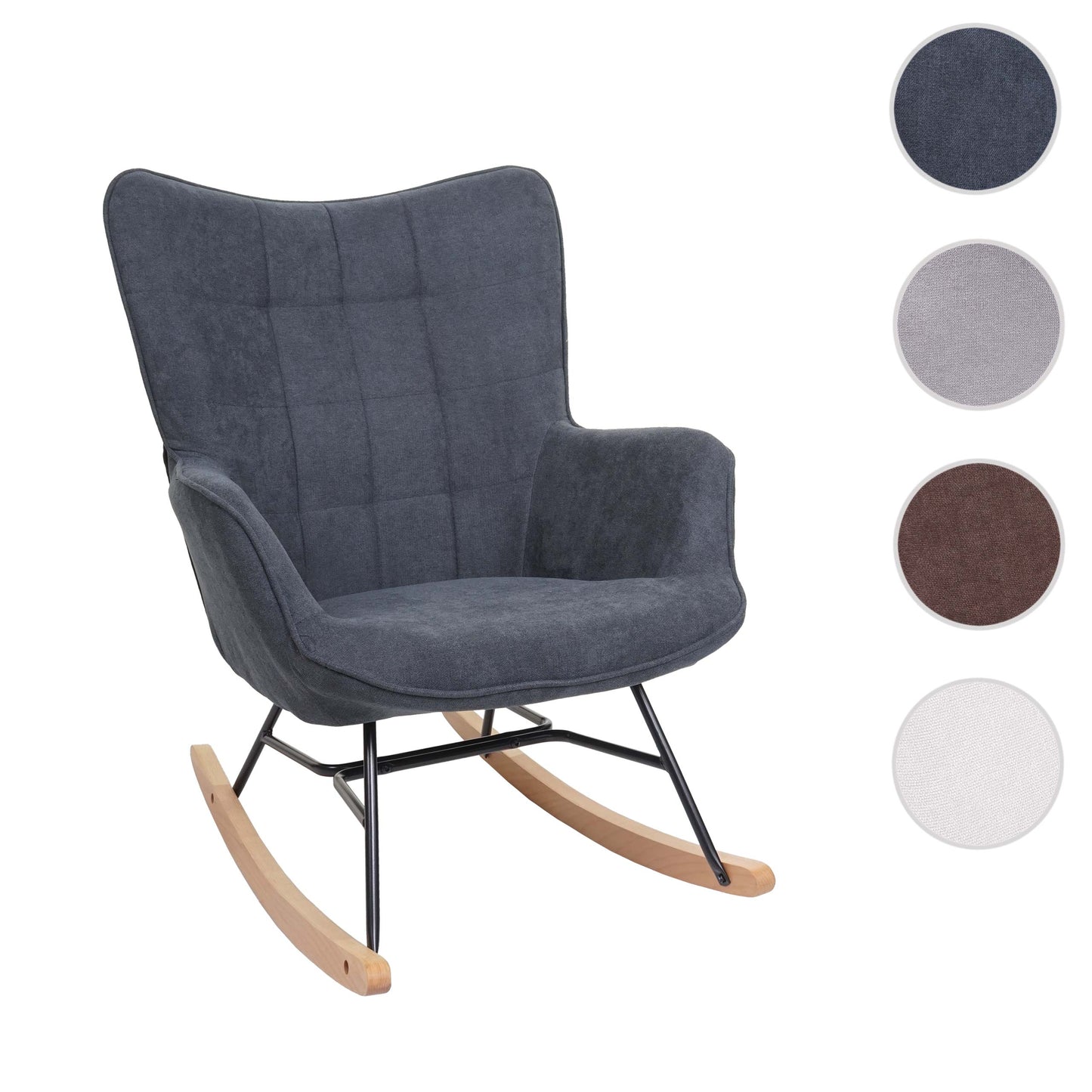 Cosmo Casa - Schommelstoel - Relax - Textiel - Antraciet